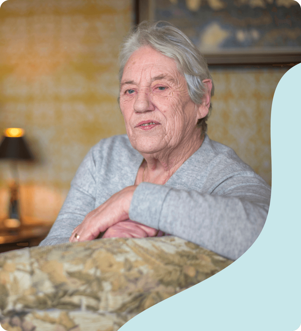Portrait of an older adult receiving supportive home care